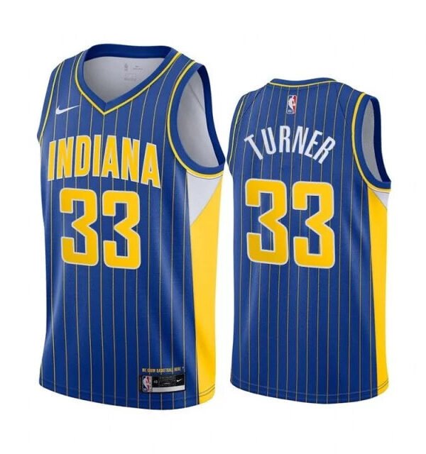 Regata NBA Indiana Pacers Swingman City Edition 20/21 Nike Authentic Turner 33 - Azul