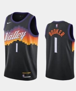 Regata NBA Phoenix Suns Nike Authentic Brooker 1 - Preta