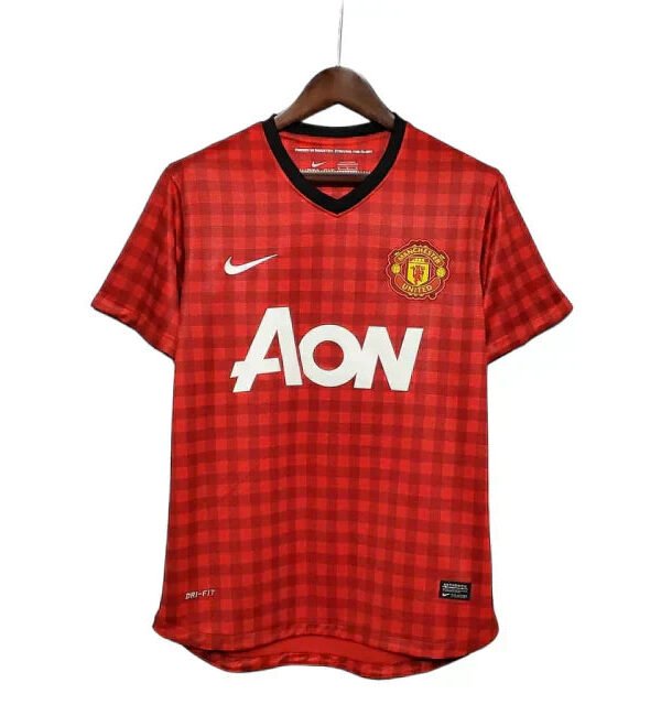 Camisa Manchester United Retrô 2012/2013 Vermelha Xadrez - Nike