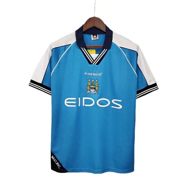 Camisa Retrô Manchester City 1999/01 Masculino Azul