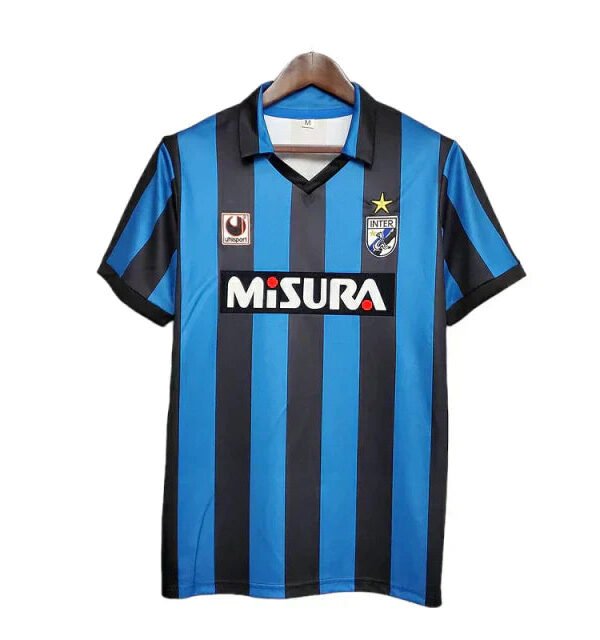 Camisa Inter de Milão Retrô 1988/1990 Azul e Preta - Uhisport