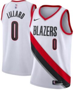 Regata NBA Portland Trail Blazers Nike Authentic Swingman Lillard 0 - Branca