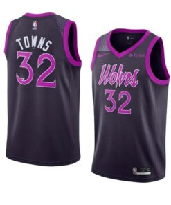 Regata NBA Minnesota Timberwolves City Edition 18/19 Nike Authentic Swingman Towns 32 - Preta
