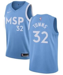 Regata NBA Minnesota Timberwolves City Edition Nike Authentic Swingman Towns 32 - Azul