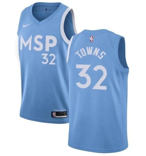 Regata NBA Minnesota Timberwolves City Edition Nike Authentic Swingman Towns 32 - Azul