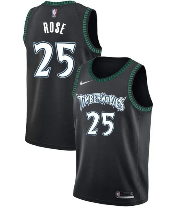 Regata NBA Minnesota Timberwolves Nike Authentic Swingman Rose 25 - Preta