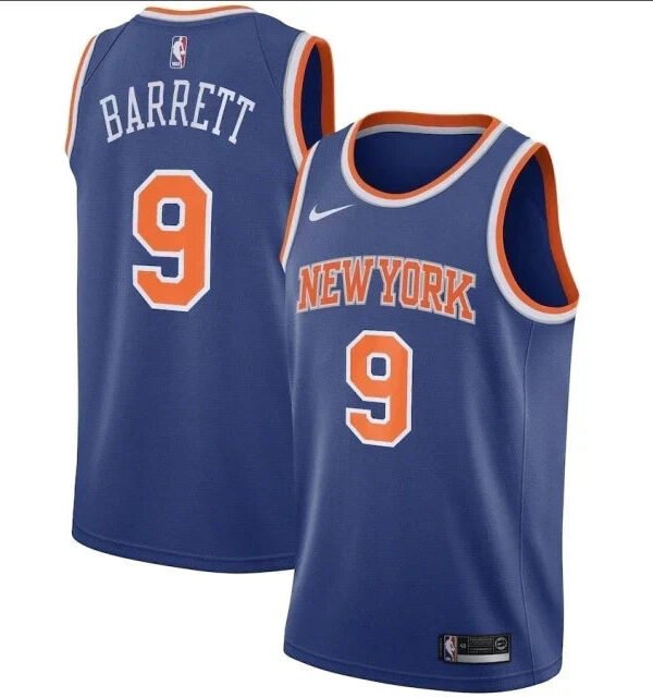 Regata NBA New York Knicks Nike Authentic Barrett 9 - Azul