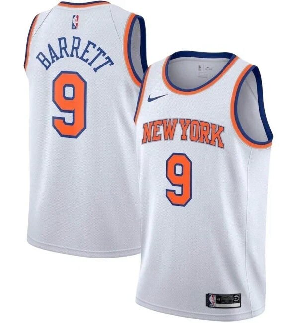Regata NBA New York Knicks Nike Authentic Barrett 9 - Branca