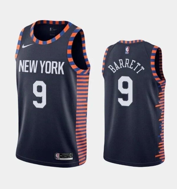 Regata NBA New York Knicks Nike Authentic Barrett 9 - Preta