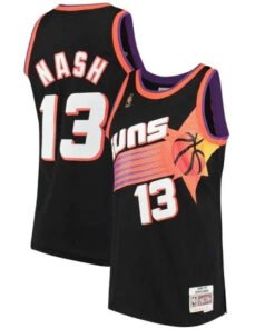 Regata NBA Phoenix Suns Retrô 1996 - 1997 Mitchell & Ness Authentic Nash 13 - Preta