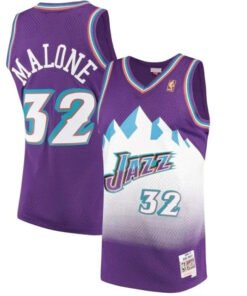 Regata NBA Utah Jazz Retrô 1996 - 1997 Mitchell & Ness Authentic Malone 32 - Roxa
