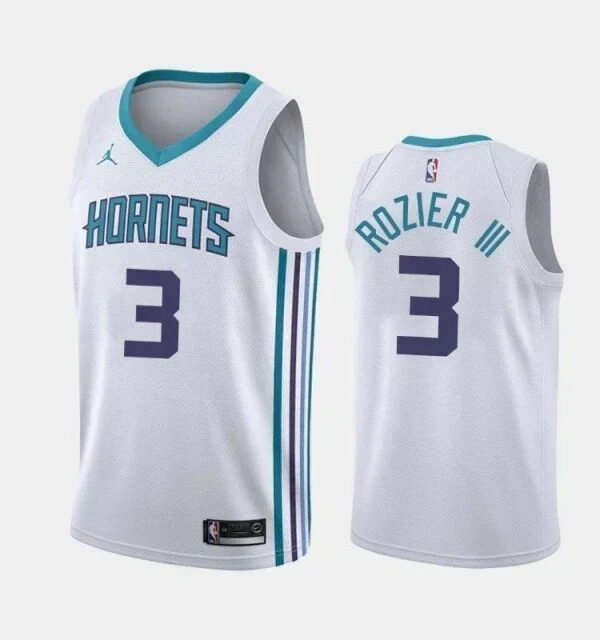 Regata NBA Charlotte Hornets Jordan Authentic Rozier 3 - Branca