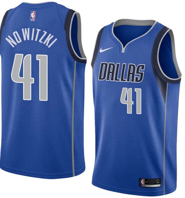 Regata NBA Dallas Mavericks Nike Authentic Swingman Nowitzki 41 - Azul