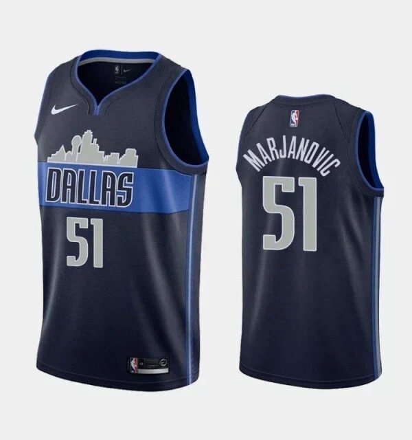 Regata NBA Dallas Mavericks Nike Authentic Swingman Porzingis Marjanovic 51 - Azul Marinho