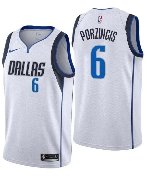 Regata NBA Dallas Mavericks Nike Authentic Swingman Porzingis 6 - Branca