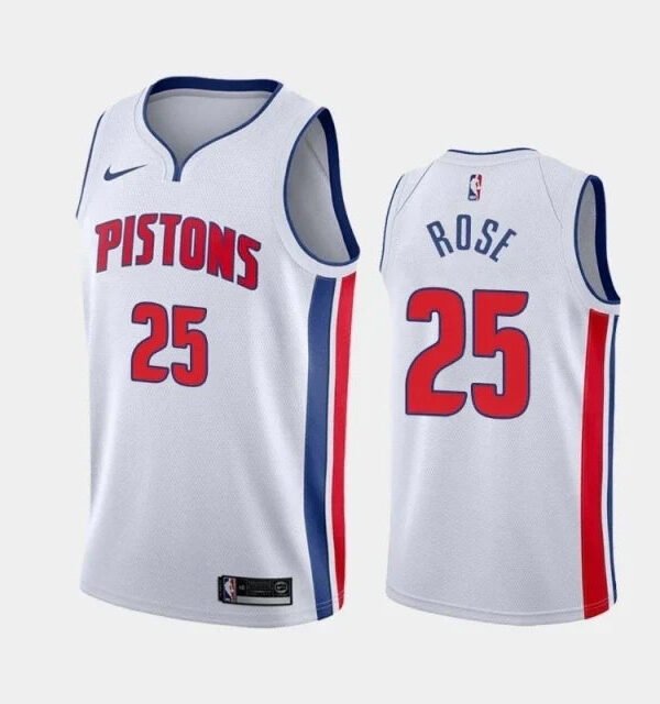 Regata NBA Detroit Pistons Nike Authentic Swingman Rose 25 - Branca