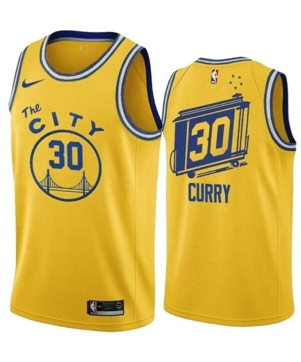 Regata NBA Golden State Warriors The City Nike Authentic Curry 30 - Amarela