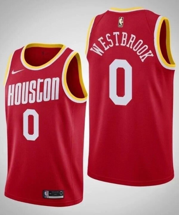 Regata NBA Houston Rockets City Edition Nike Authentic Swingman Westbrook 0 - Vermelha