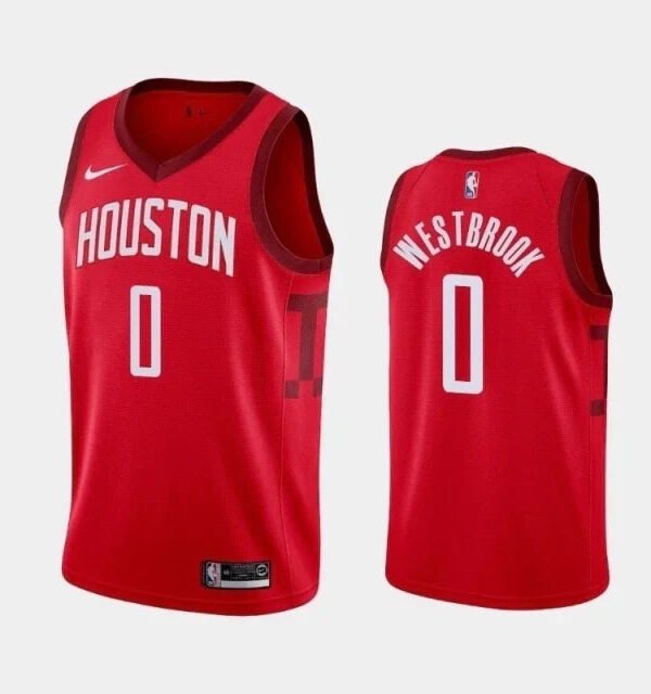 Regata NBA Houston Rockets Nike Authentic Swingman Westbrook 0 - Vermelha