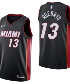 Regata NBA Miami Heat Nike Authentic Adebayo 13 - Preta e Vermelha