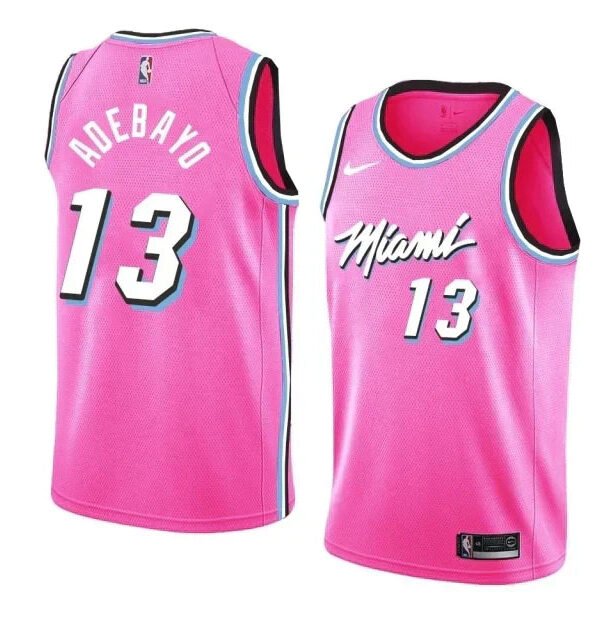 Regata NBA Miami Heat Nike Authentic Adebayo 13 - Rosa