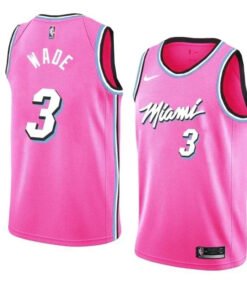 Regata NBA Miami Heat Nike Authentic Wade 3 - Rosa