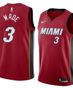 Regata NBA Miami Heat Nike Authentic Wade 3 - Grená