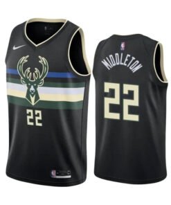 Regata NBA Milwaukee Bucks Nike Authentic Middleton 22 - Preta