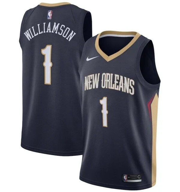 Regata NBA New Orleans Pelicans Nike Authentic Swingman Williamson 1 - Azul