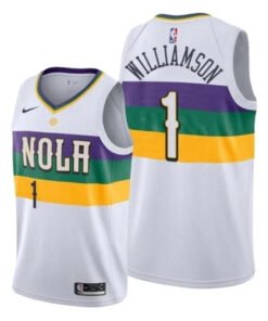 Regata NBA New Orleans Pelicans City Edition Nike Authentic Swingman Williamson 1 - Branca