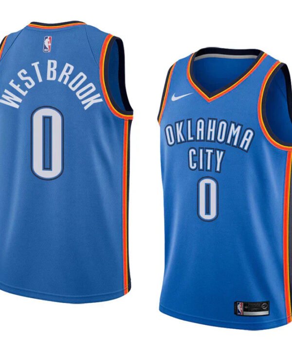 Regata NBA Oklahoma City Thunder Nike Authentic Swingman Westbrook 0 - Azul