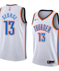 Regata NBA Oklahoma City Thunder Nike Authentic Swingman George 13 - Branca
