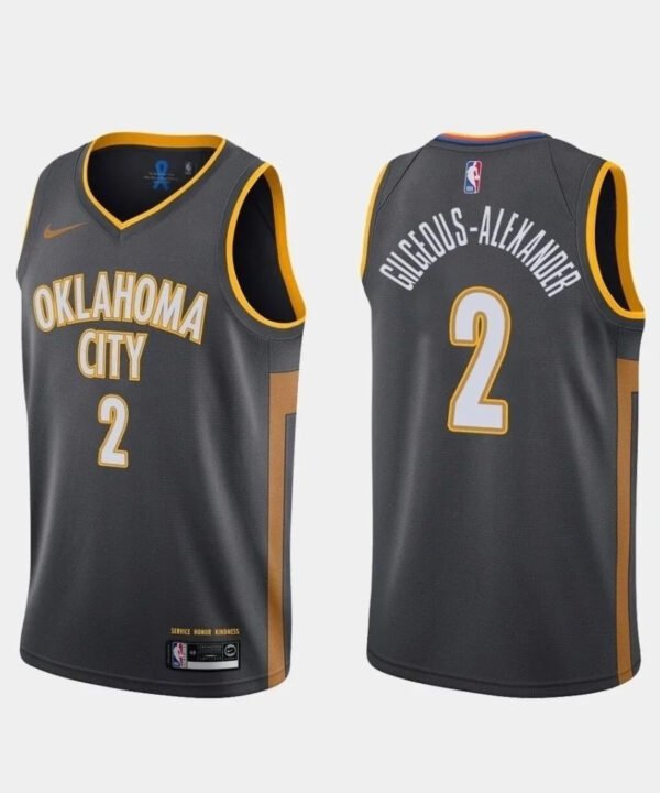 Regata NBA Oklahoma City Thunder City Edition 19/20 Nike Authentic Swingman Gilgeous Alexander 2 - Preta