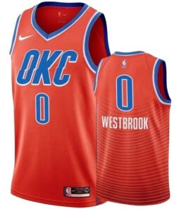 Regata NBA Oklahoma City Thunder Nike Authentic Swingman Westbrook 0 - Laranja