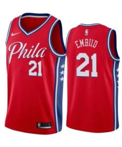 Regata NBA Philadelphia 76ers Nike Authentic Embiid 21 - Vermelha