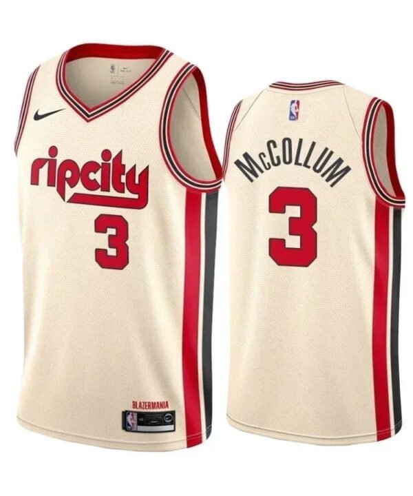 Regata NBA Portland Trail Blazers City Edition 19/20 Nike Authentic Swingman McCollum 3 - Bege