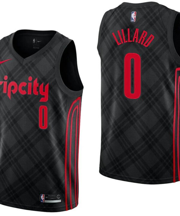 Regata NBA Portland Trail Blazers City Edition Nike Authentic Swingman Lillard 0 - Preta