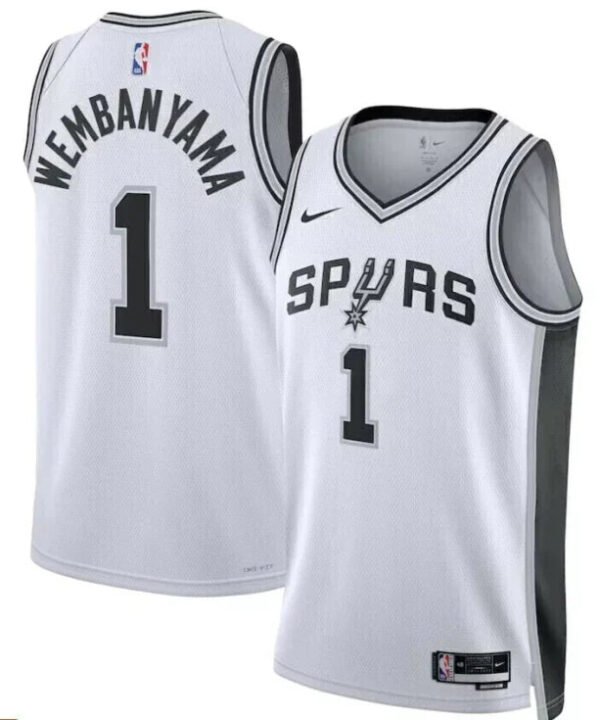 Regata NBA San Antonio Spurs Nike Authentic Swingman Wembanyama 1 - Branca