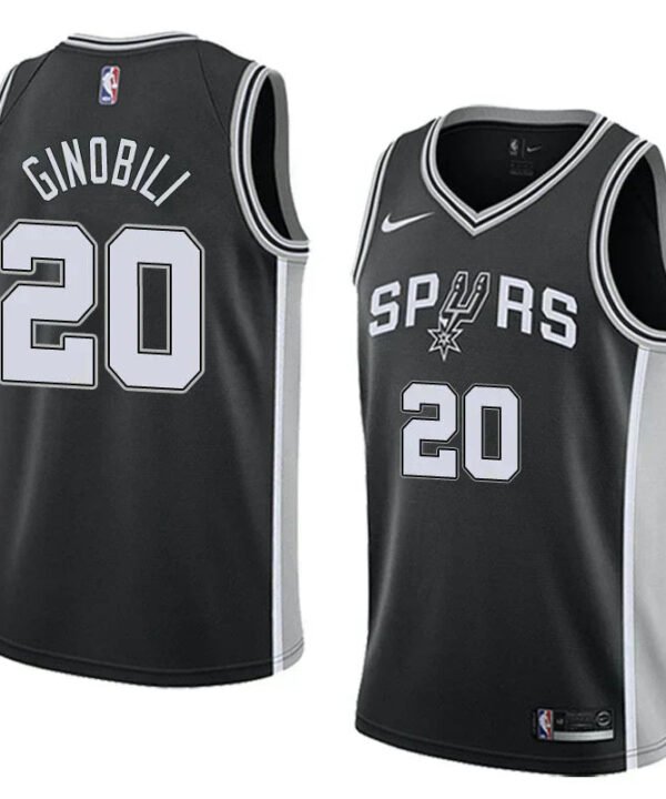 Regata NBA San Antonio Spurs Nike Authentic Ginobili 20 - Preta
