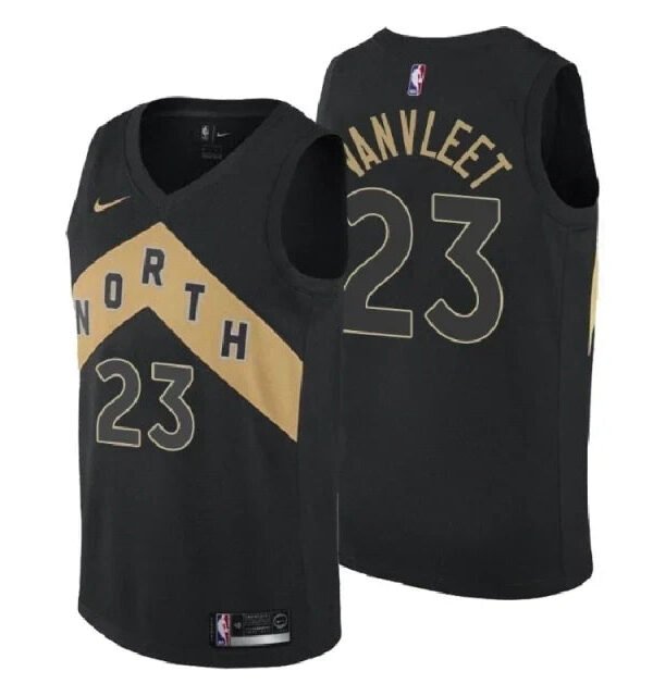 Regata NBA Toronto Raptors Nike Authentic Swingman VanVleet 23 - Preta e Dourada