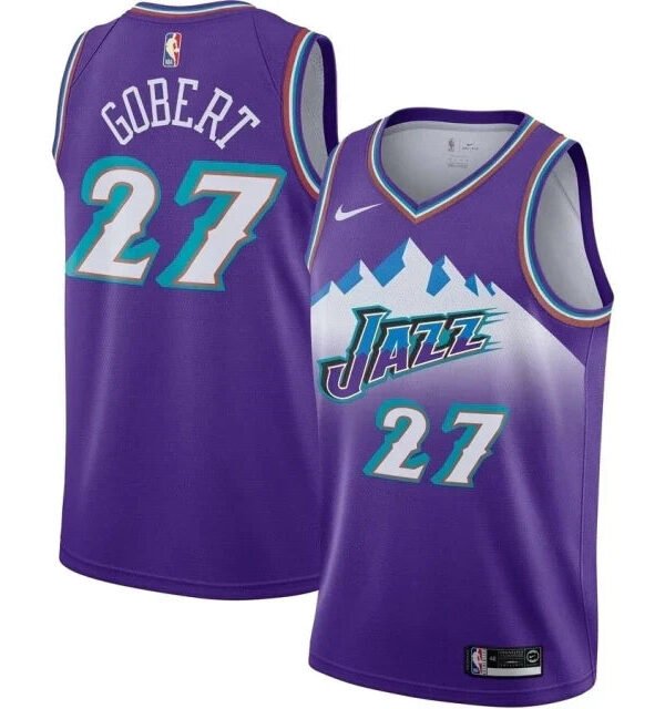 Regata NBA Utah Jazz Retrô Edition Nike Authentic Swingman Gobert 27 - Roxa
