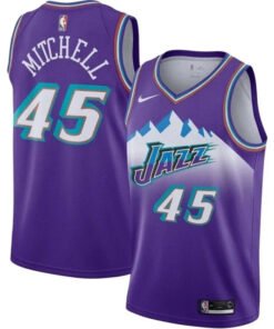 Regata NBA Utah Jazz Retrô Edition Nike Authentic Swingman Mitchell 45 - Roxa