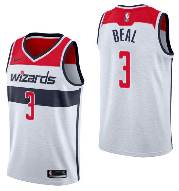 Regata NBA Washington Wizards Nike Authentic Swingman Beal 3- Branca