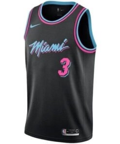 Regata NBA Miami Heat Nike Authentic Wade 3 - Preta