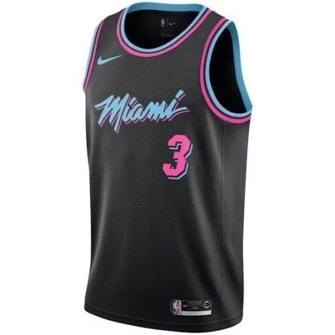 Regata NBA Miami Heat Nike Authentic Wade 3 - Preta