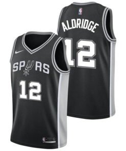 Regata NBA San Antonio Spurs Nike Authentic Aldridge 12 - Preta