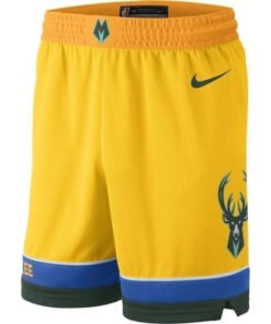 Bermuda NBA Milwaukee Bucks City Nike Authentic - Amarela