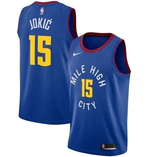 Regata NBA Denver Nuggets Nike Authentic Jokic 15 - Azul