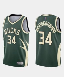 Regata NBA Milwaukee Bucks Nike Authentic Antetokounmpo 34 - Verde