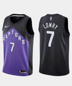 Regata NBA Toronto Raptors Earned Edition Nike Swingman Authentic Lowry 7 - Roxa e Preta